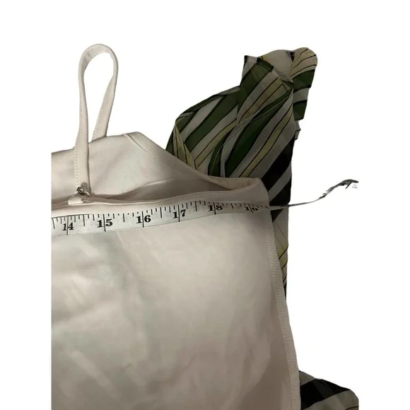 Women Alfani XL abstract floral green sheer cami 2-layered kimono sleeve - Picture 7 of 10